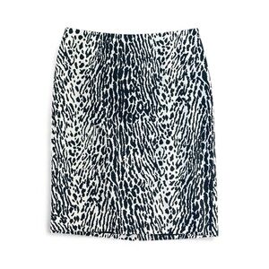 Talbots Animal Print Ivory Black Pencil High Waist Size 6 Skirt